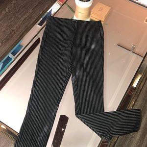 Pinstriped, tailored dress pant